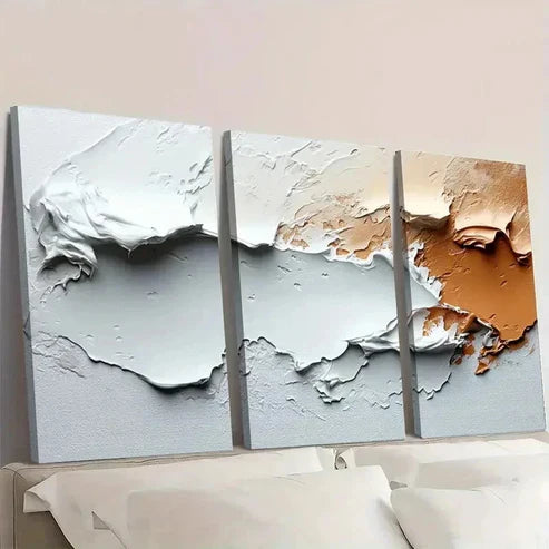 3pcs Elements And a Brown Flat Design ET Wall Art Set Canvas Unframed - High Quality Print 100% Australian Made Wall Canvas - Bella Home Decor