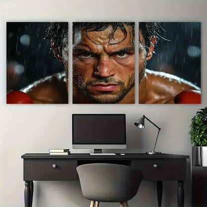 3pcs Rocky Balboa Inspirational Boxing Wall Art Set Canvas Framed 40x60cm - High Quality Print 100% Australian Made Wall Canvas Ready to Hang