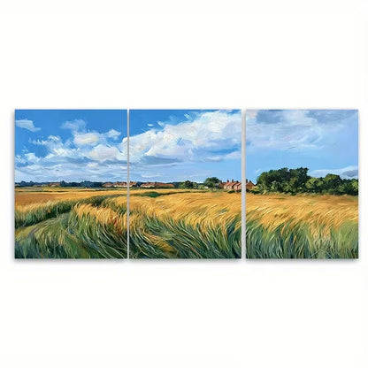 3pcs Moreton In Marsh Travel Metal Print Ready to Hang Art