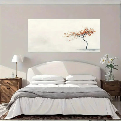 Red Tree Minimalist Modern Wall Art Canvas Office Home Room Framed 120x60cm