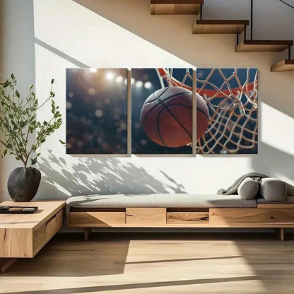 3pcs Basketball Hoop Sports Room Decor Wall Art Set Canvas Framed 40x60cm - High Quality Print 100% Australian Made Wall Canvas Ready to Hang