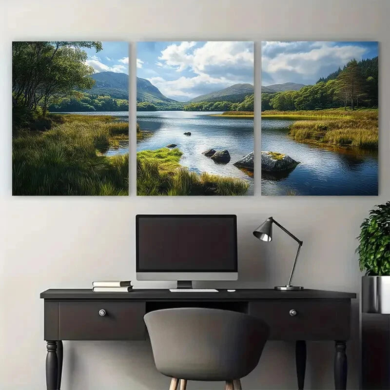 3pcs Glenveagh National Park Irish Scenery Metal Print Ready to Hang Art