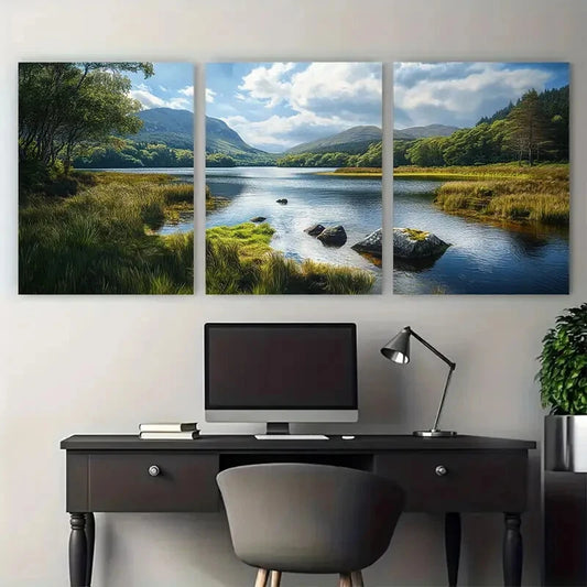 3pcs Glenveagh National Park Irish Scenery Metal Print Ready to Hang Art