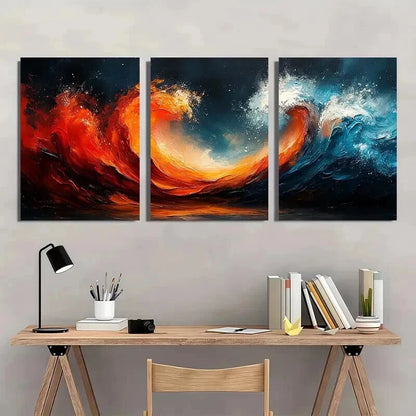 3pcs Modern Oceanic Scenery with Vibrant Colors Wall Art Set Canvas Framed 40x60cm - High Quality Print 100% Australian Made Wall Canvas Ready to Hang