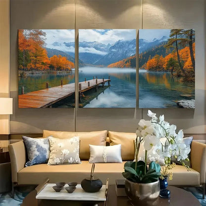 3pcs Vibrant Jiuzhaigou Valley China Travel Metal Print Ready to Hang Art