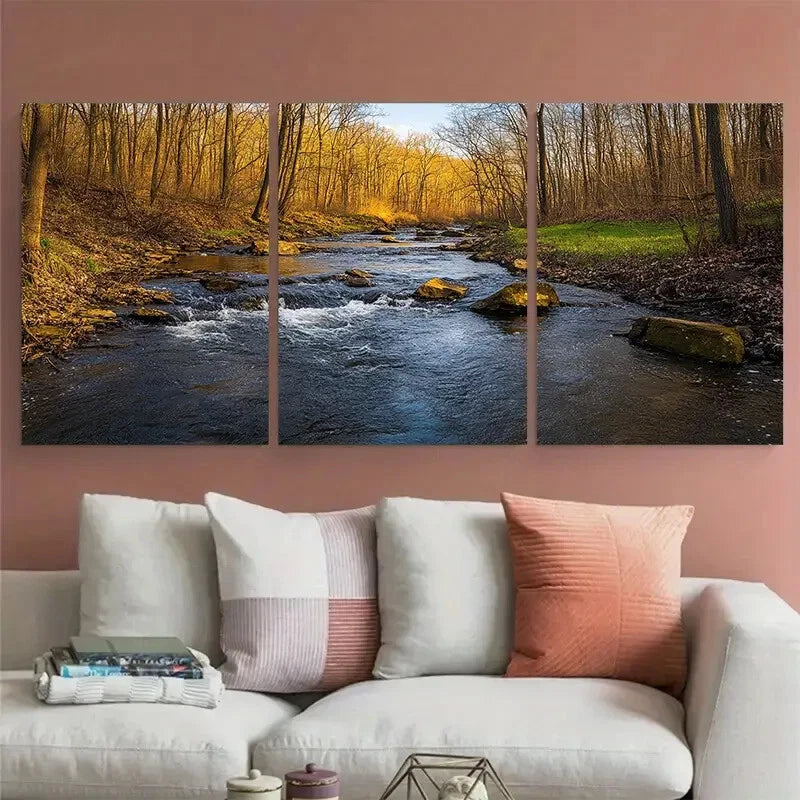 3pcs Brandywine Creek State Park Metal Print Ready to Hang Art