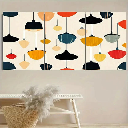 3pcs Abstract Hanging Lamp Wall Art Set Canvas Framed 60x90cm - High Quality Print 100% Australian Made Wall Canvas Ready to Hang