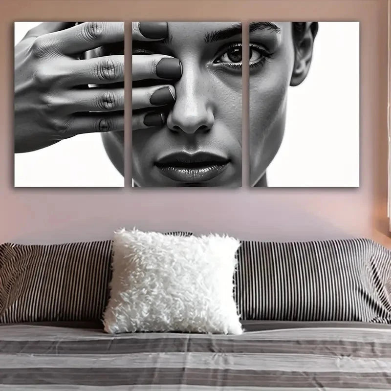 3pcs Black And White Photograph Wall Art Set Canvas Framed 60x90cm - High Quality Print 100% Australian Made Wall Canvas Ready to Hang