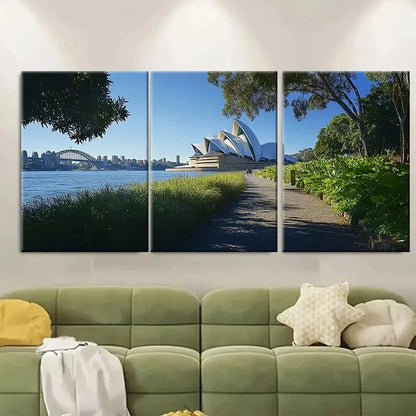 3pcs Australian Sydney Harbour and Royal Botanic Metal Print Ready to Hang Art