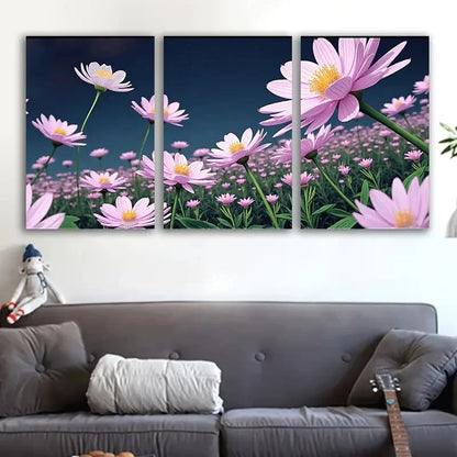 3pcs Vibrant Pink Floral Wall Art Set Canvas Framed 60x90cm - High Quality Print 100% Australian Made Wall Canvas Ready to Hang