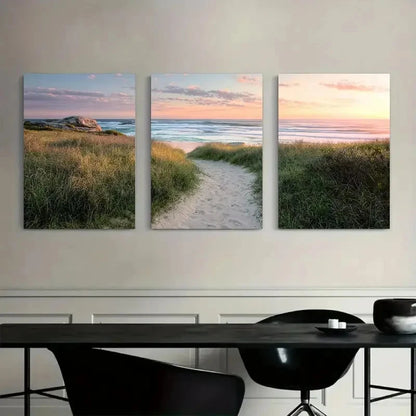 3pcs Array of Beautiful Flowers in Various Colors Metal Print Ready to Hang Art