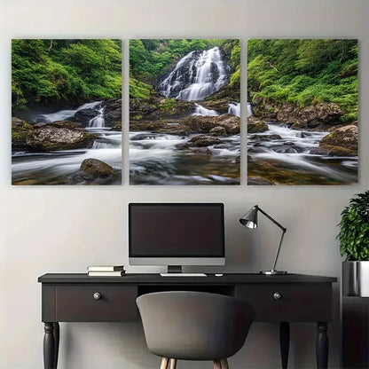 3pcs Torc Waterfall Killarney National Park Travel Metal Print Ready to Hang Art
