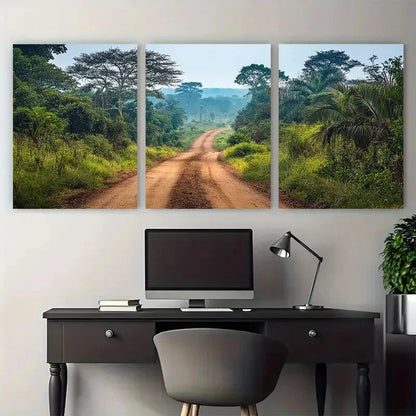 3pcs Loango National Park Africa Gabon Inspired Metal Print Ready to Hang Art