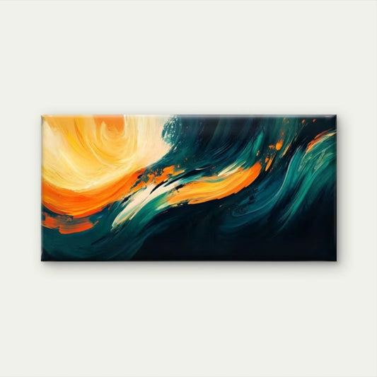 Vibrant Red, Yellow & Blue Art Wall Art Canvas Office Home Room Framed 120x60cm