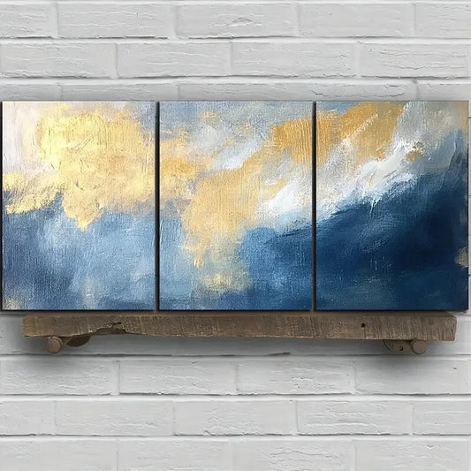 3pcs Painting Set Beautiful Sky Metal Print Ready to Hang Art