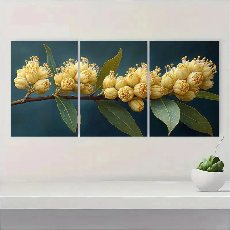 3pcsm Yellow Laurel Canvas Print Painting Metal Print Ready to Hang Art