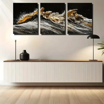 3pcs Starry Sky Island Design Metal Print Ready to Hang Art