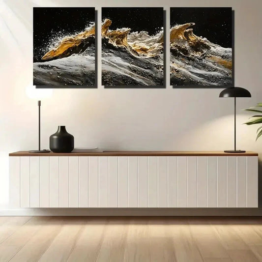 3pcs Starry Sky Island Design Metal Print Ready to Hang Art