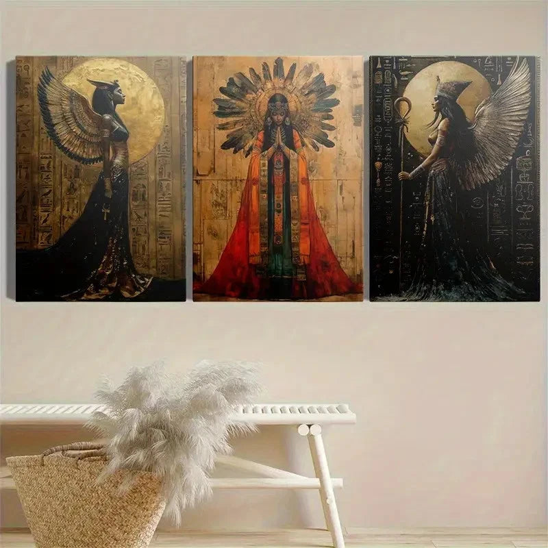 3pcs Fashion Abstract Landscape Paintings Metal Print Ready to Hang Art