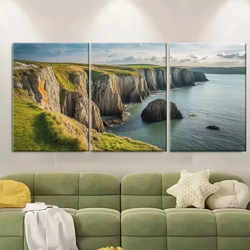 3pcs , Pembrokeshire Wales Travel Prints Metal Print Ready to Hang Art