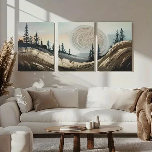 3pcs Tranquil Abstract Landscape Wall Art Canvas Unframed - High Quality Print 100% Australian Made Wall Canvas