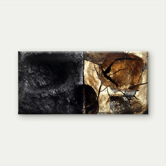 Minimalist & Golden Cracked Wall Art Canvas Office Home Room Framed 120x60cm