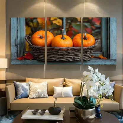3pcs Fall farmhouse pumpkin decor Metal Print Ready to Hang Art
