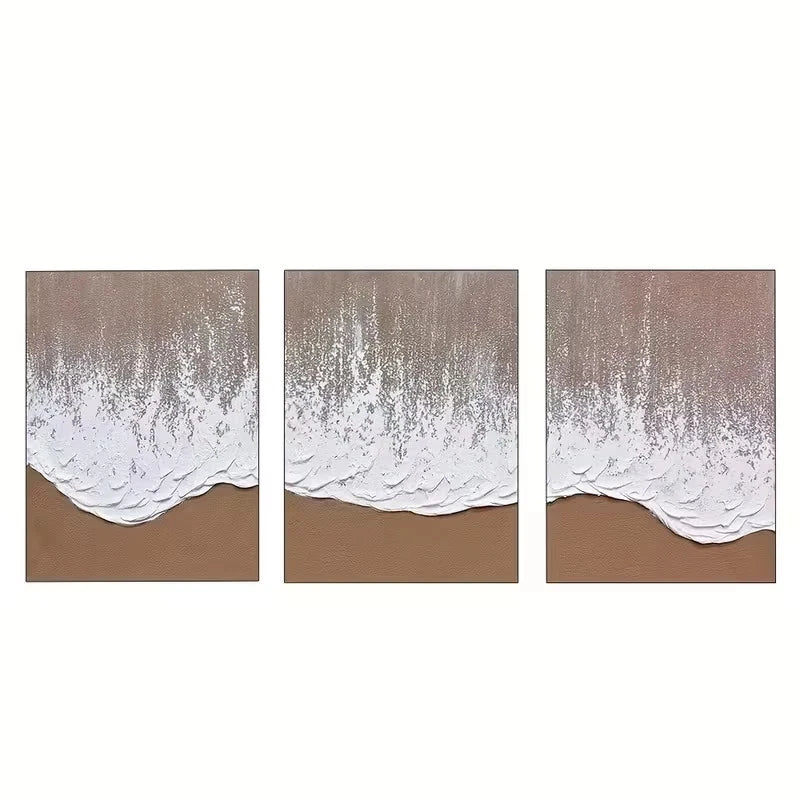 Share 3pcs Black and White Ocean Waves Crashing  Wall Art Set Canvas Framed 60x90cm - High Quality Print 100% Australian Made Wall Canvas Ready to Hang