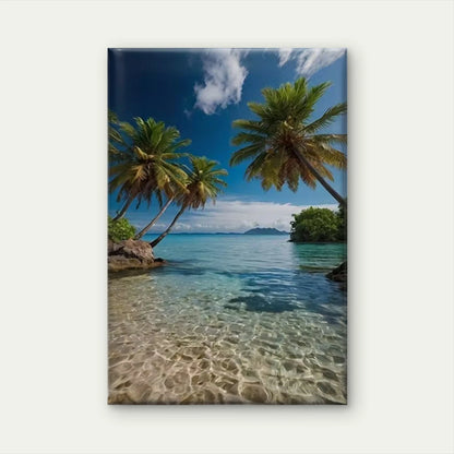 Tropical Palm Oasis  60x90cm Metal Print Ready to Hang