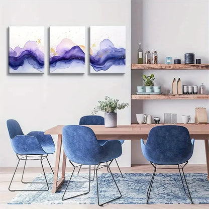3pcs Modern Ink Mountain Landscape Metal Print Ready to Hang Art