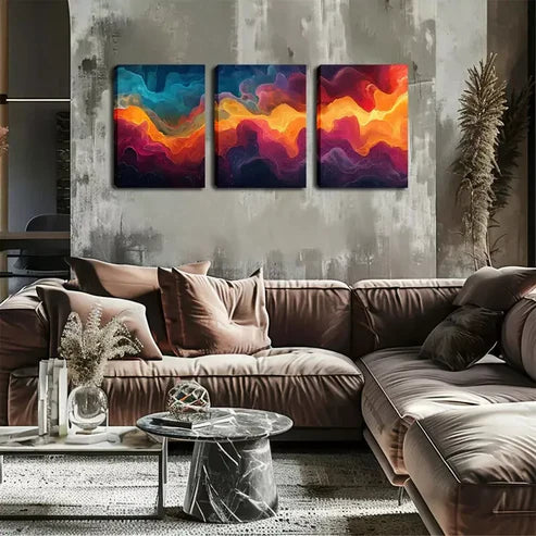 3pcs Abstract Patterns, Cloud and Light Wall Art Canvas Unframed - High Quality Print 100% Australian Made Wall Canvas
