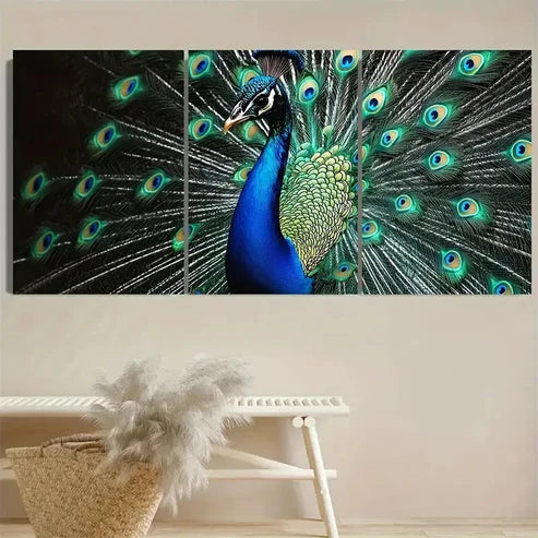 3pcs PeaRooster Art Wall Art Set Canvas Unframed - High Quality Print 100% Australian Made Wall Canvas