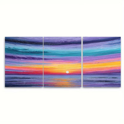 3pcs Colorful Abstract Natural Landscape Metal Print Ready to Hang Art