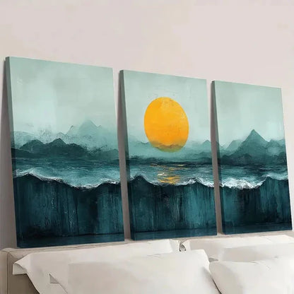 3pcs Green Pastel Canvas Art Prints AP Wall Art Set Canvas Unframed - High Quality Print 100% Australian Made Wall Canvas