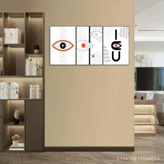 3pcs All Seeing Eye Eye Decorative Pattern Metal Print Ready to Hang Art