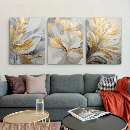 3pcs Modern Abstract Murals Nordic Metal Print Ready to Hang Art