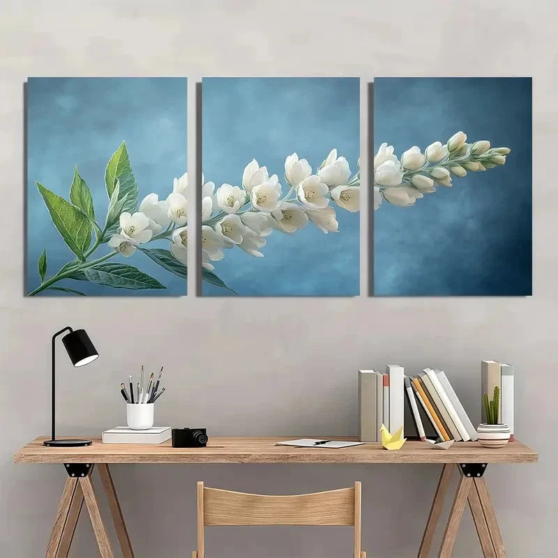 3pcs Baptistic Aesthetic Flower Pastel Perfect Wall Art Set Canvas Framed 40x60cm - High Quality Print 100% Australian Made Wall Canvas Ready to Hang