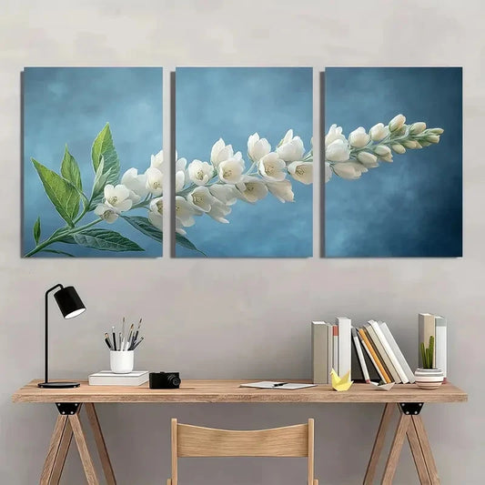 3pcs Baptistic Aesthetic Flower Pastel Perfect Wall Art Set Canvas Framed 40x60cm - High Quality Print 100% Australian Made Wall Canvas Ready to Hang