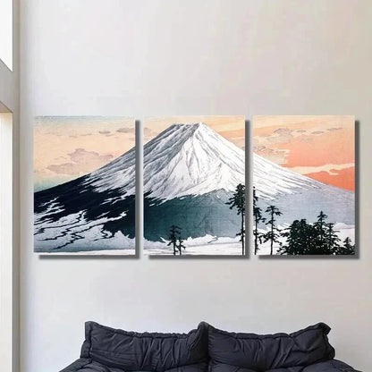 3pcs Mount Fuji Mountain Scenery Decoration Wall Art Set Canvas Framed 40x60cm - High Quality Print 100% Australian Made Wall Canvas Ready to Hang