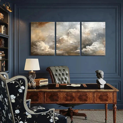 3pcs Abstract Cloudscape Art Landscape Painting Metal Print Ready to Hang Art