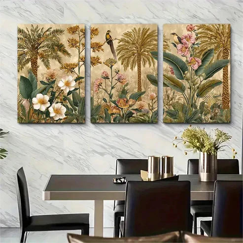3pcs Egyptian Botanical & Desert Lands Wall Art Canvas Unframed - High Quality Print 100% Australian Made Wall Canvas