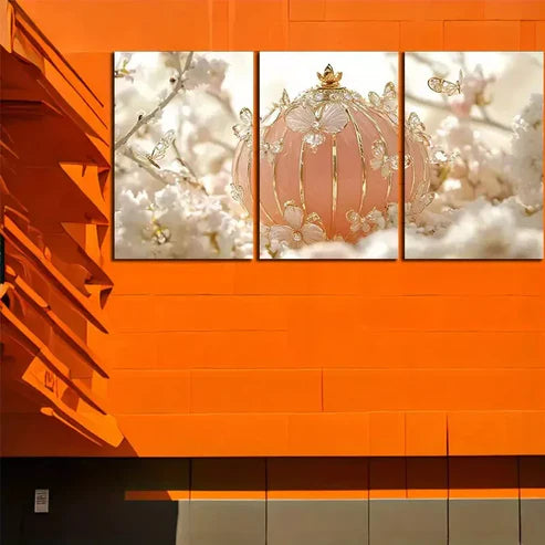 3pcs Butterfly Lantern Canvas Framed 60x90cm - High Quality Print 100% Australian Made Wall Canvas Ready to Hang