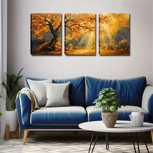 3pcs A Large Maple Tree Wall Art Set Wall Art Canvas Unframed - High Quality Print 100% Australian Made Wall Canvas