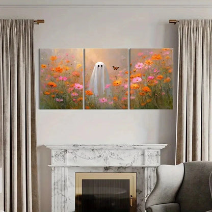 3pcs Blossom Field Whimsical Floral Art Metal Print Ready to Hang Art