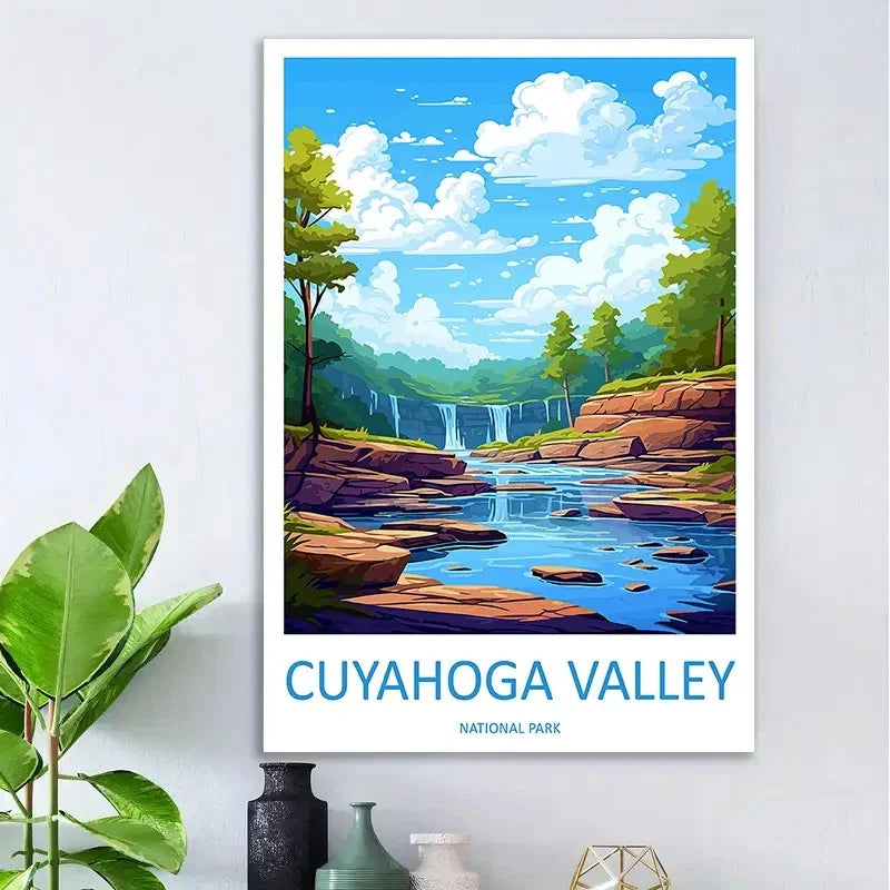 Cuyahoga Valley National Park Vintage Scenic Travel Poster Print Wall Art