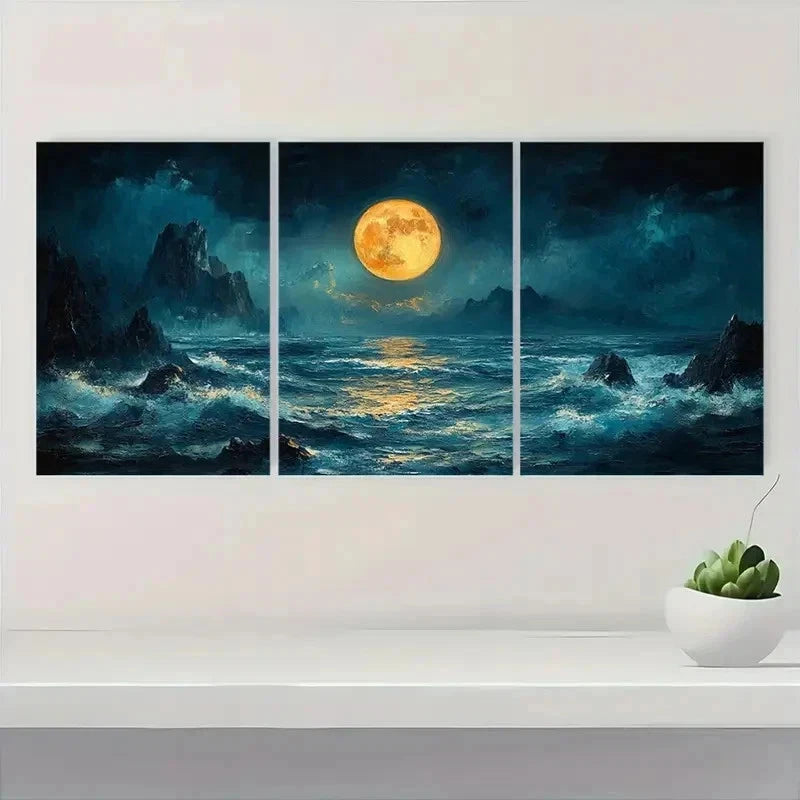 3pcs Abstract Mountain Landscape Nature Perfect Wall Art Set Canvas Framed 40x60cm - High Quality Print 100% Australian Made Wall Canvas Ready to Hang