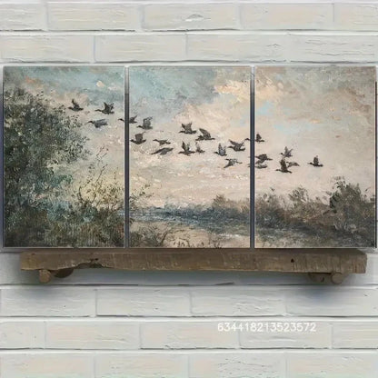 3pcs Soft Country Farmhouse Landscape Metal Print Ready to Hang Art