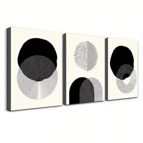 3pcs Abstract Geometric Canvas Framed 60x90cm - High Quality Print 100% Australian Made Wall Canvas Ready to Hang