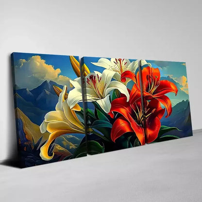 3pcs Charming Abstract Color Modern Florals Mountains Wall Art Set Canvas Framed 50x70cm - High Quality Print 100% Australian Made Wall Canvas Ready to Hang - Bella Home Decor