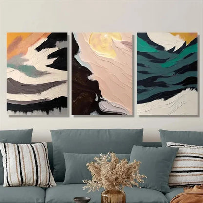 3pcs Color abstract art, interesting color Metal Print Ready to Hang Art